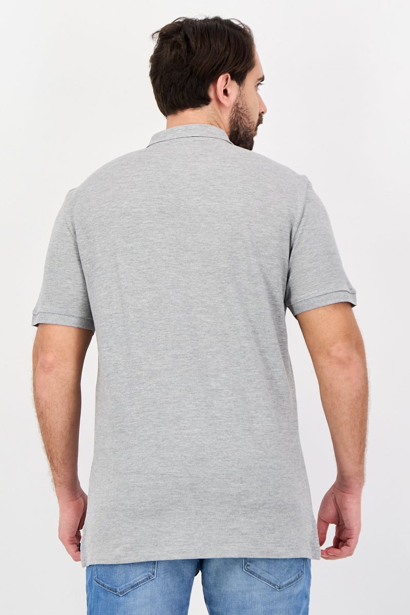 U.S. Polo Assn. Men Regular Fit Short Sleeve Embroidered Logo Polo Shirt, Grey - Image 4